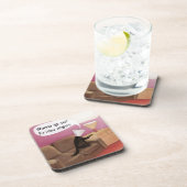 Dog Cone Verabreden Funny Cartoon Getränkeuntersetzer (Rechte Seite)