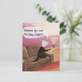 Dog Cone Verabreden Funny Cartoon Postkarte (Stehend Vorderseite)