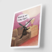 Dog Cone Verabredete Funny Cartoon Wall Clock Quadratische Wanduhr (Winkel)