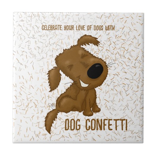 Dog Confetti Shedding Dog Fliese (Vorderseite)