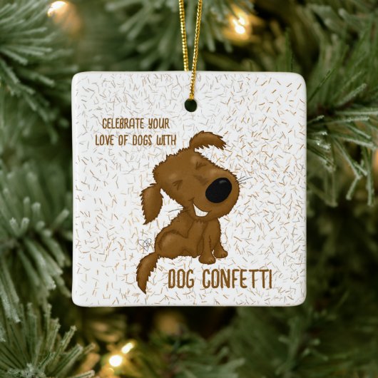 Dog Confetti Shedding Dog Keramikornament (Baum)