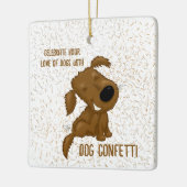 Dog Confetti Shedding Dog Keramikornament (Links)