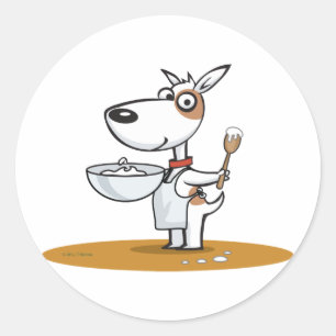 Dog Cook Runder Aufkleber