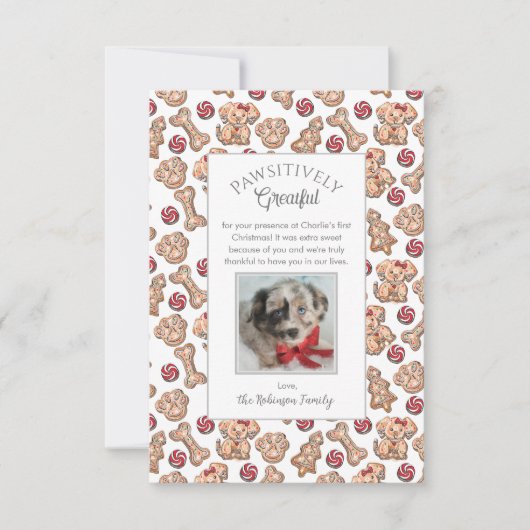 Dog Cookies Welppy's First Christmas Dankeschön Ka Dankeskarte (Vorderseite)