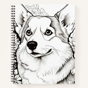 Dog Corgi Friedlich Nature Prairie Sketch Zeichnen Notizblock