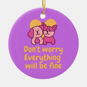 Dog Couple&Enmulierung Vintag Keramik Ornament
