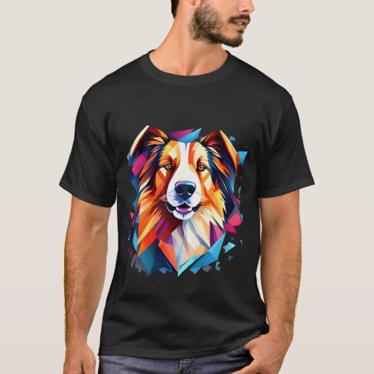 Dog Cubism Art Style T-Shirt (Vorderseite)