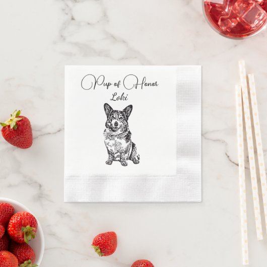 Dog Custom Cocktail Napkin Haustier Napkin Serviette (Beispiel)