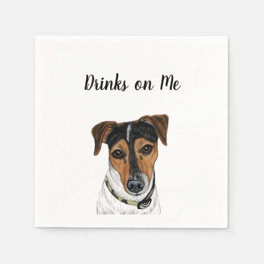 Dog Custom Cocktail Napkin Serviette (Vorderseite)