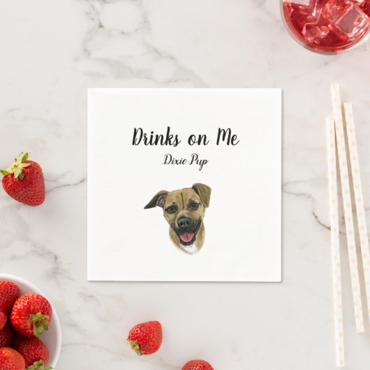 Dog Custom Cocktail Napkin Serviette (Beispiel)
