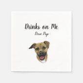 Dog Custom Cocktail Napkin Serviette (Vorderseite)