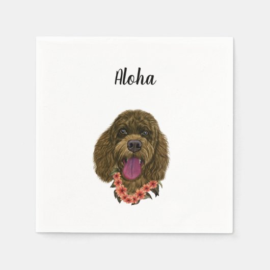 Dog Custom Cocktail Napkin Serviette (Vorderseite)