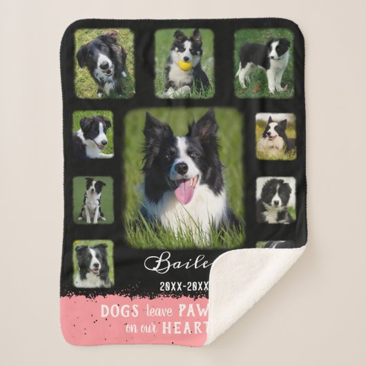 Dog Custom Foto Collage ausgeblendete Grenzen Schw Sherpadecke (Vorderseite)