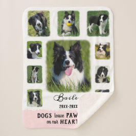 Dog Custom Foto Collage ausgeblendete Grenzen weiß Sherpadecke