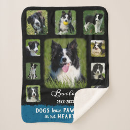 Dog Custom Foto Collage verblasste Grenzen Schwarz Sherpadecke