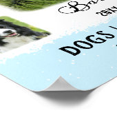 Dog Custom Foto Collage verblasste Grenzen weiß bl Poster (Ecke)
