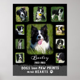 Dog Custom Foto Collage verblichene Grenzen Schwar Poster