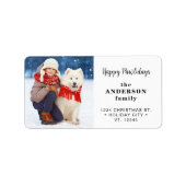 Dog Custom Foto Moderne Rücksendeadresse Adressaufkleber (Vorne)