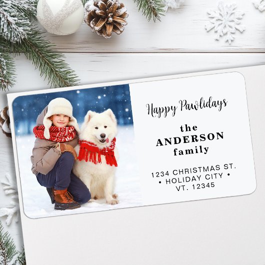 Dog Custom Foto Moderne Rücksendeadresse Adressaufkleber