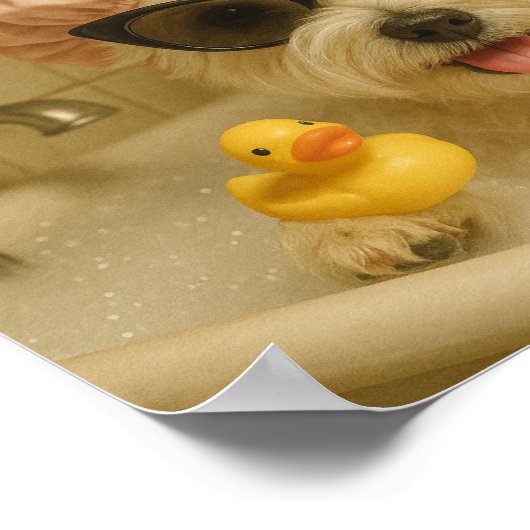 dog cute bathroom decor funny  poster (Ecke)