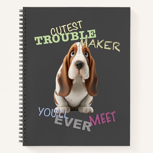 Dog Cuttest Trouble Maker Niedlich Adorable Funny Notizblock (Vorderseite)