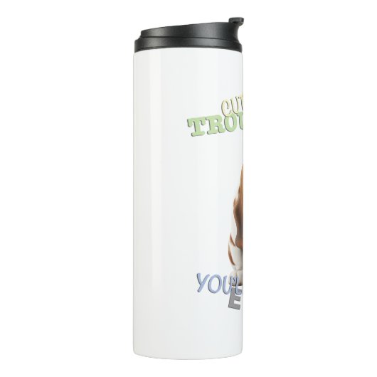 Dog Cuttest Trouble Maker Niedlich Adorable Funny Thermosbecher (Nach links gedreht)