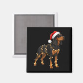 Dog Dachshund Wrapped In Christmas Lights - Holida Magnet (Vorderseite/Rückseite)
