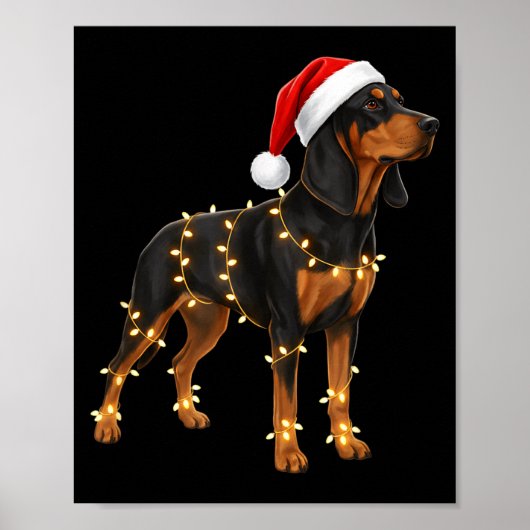 Dog Dachshund Wrapped In Christmas Lights - Holida Poster (Vorne)