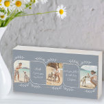 Dog Dad 3 Vertical Photo Loving Words Personalized Holzkisten Schild<br><div class="desc">Wooden photo block gift for a dog dad from man's best friend - or it's just as easy to personalize for any other close friend or relation. The photo template displays 3 of your favorite photos in vertical format with rounded corners. Lettered with loving wording in clear, handwritten script, which...</div>