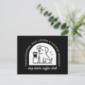 Dog dad club funny coffee lovers postkarte (Stehend Vorderseite)