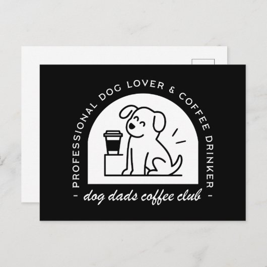 Dog dad club funny coffee lovers postkarte (Vorne/Hinten)