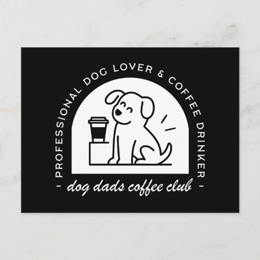 Dog dad club funny coffee lovers postkarte (Vorderseite)