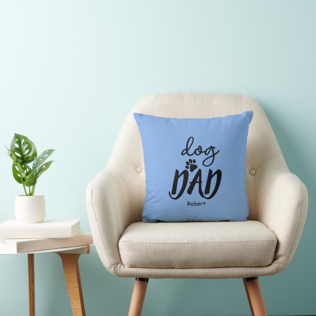 Dog Dad custom name gift Kissen (Stuhl )