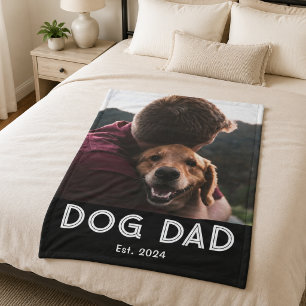 Dog Dad Established Foto Fleecedecke