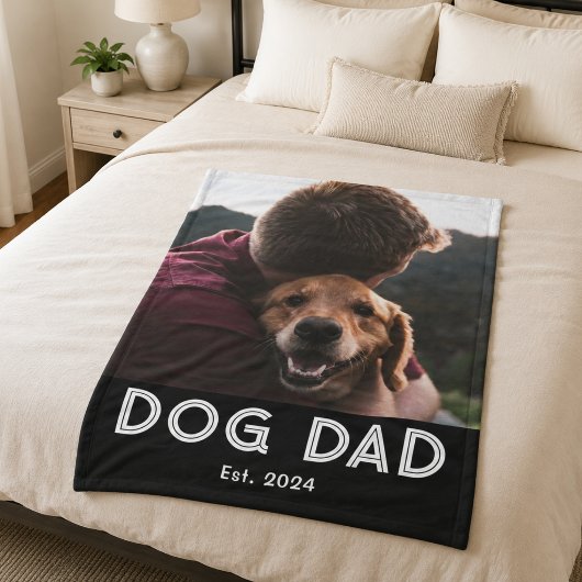Dog Dad Established Foto Fleecedecke