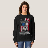 Dog Dad Fathers Day  Mini Schnauzer USA Flag 4th o Sweatshirt (Vorne ganz)