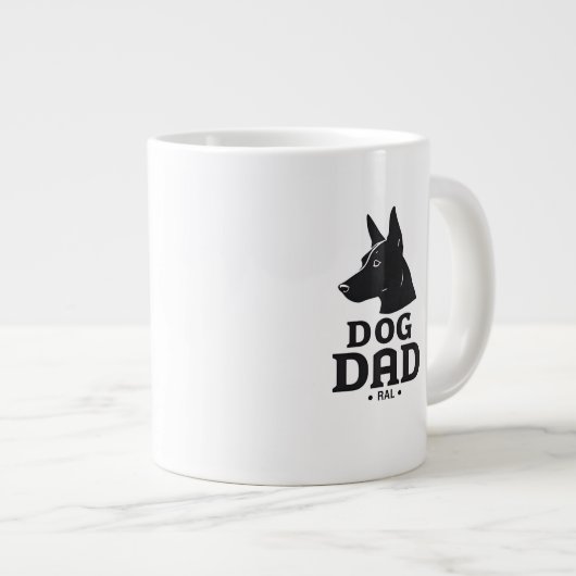 Dog Dad Gifts for Him – Funny & Custom Gea Jumbo-Tasse (Vorderseite Rechts)
