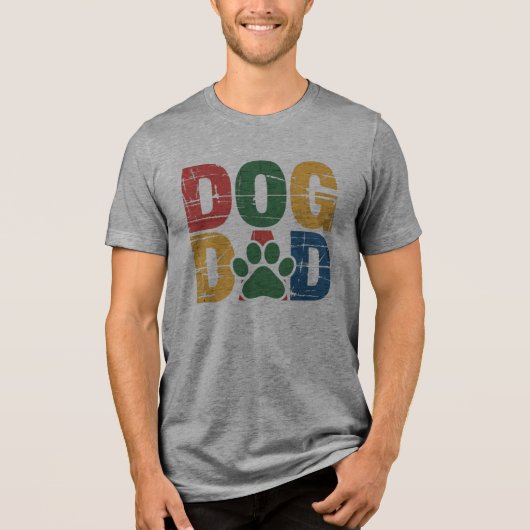 Dog Dad Grunge Style Typografie Tri-Blend Shirt (Vorderseite)