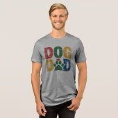 Dog Dad Grunge Style Typografie Tri-Blend Shirt (Vorderseite voll)