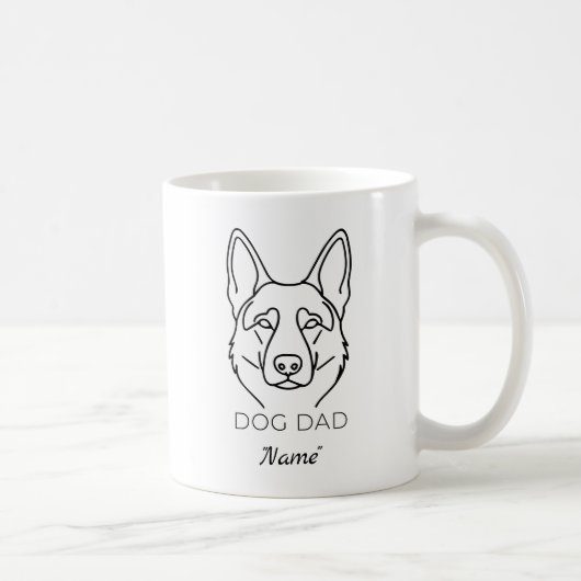 Dog Dad mit Name personalisiert Hundepapa  Kaffeetasse (Rechts)