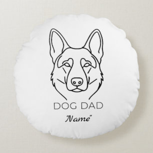 Dog Dad mit Name personalisiert Hundepapa Rundes Kissen