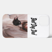 Dog Dad Photo Black  text iPhone Case (Rückseite (Horizontal))