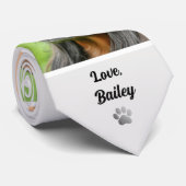 Dog Dad Photo Collage Pet Keepsake Gray Krawatte (Gerollt)