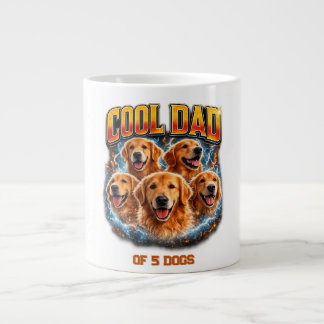 Dog Dad Portrait Personalized Number Custom Design Jumbo-Tasse