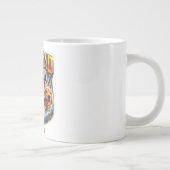 Dog Dad Portrait Personalized Number Custom Design Jumbo-Tasse (Rechts)