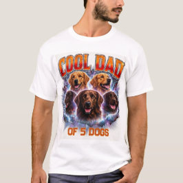 Dog Dad Portrait Personalized Number Custom Design T-Shirt