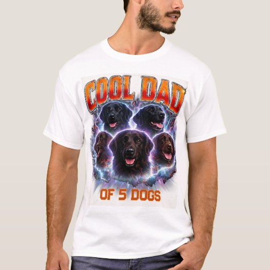 Dog Dad Portrait Personalized Number Custom Design T-Shirt (Vorderseite)