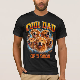 Dog Dad Portrait Personalized Number Custom Design T-Shirt