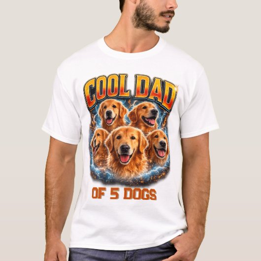 Dog Dad Portrait Personalized Number Custom Design T-Shirt (Vorderseite)