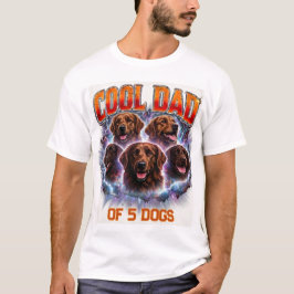 Dog Dad Portrait Personalized Number Custom Design T-Shirt